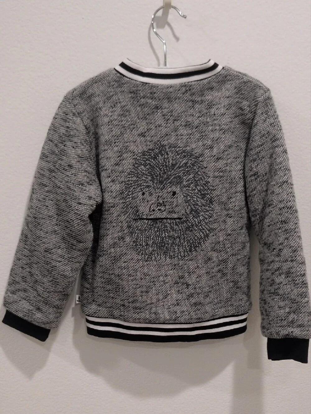 Noe & Zoe Berlin Grey Knit Bomber Jacket - 4T